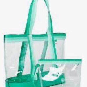 Time and Tru Vinyl Beach Everyday Clear Vinyl Tote Set Combo